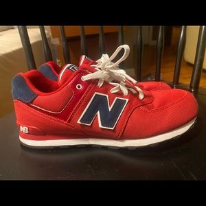 Women’s Red New Balance 574’s size 6